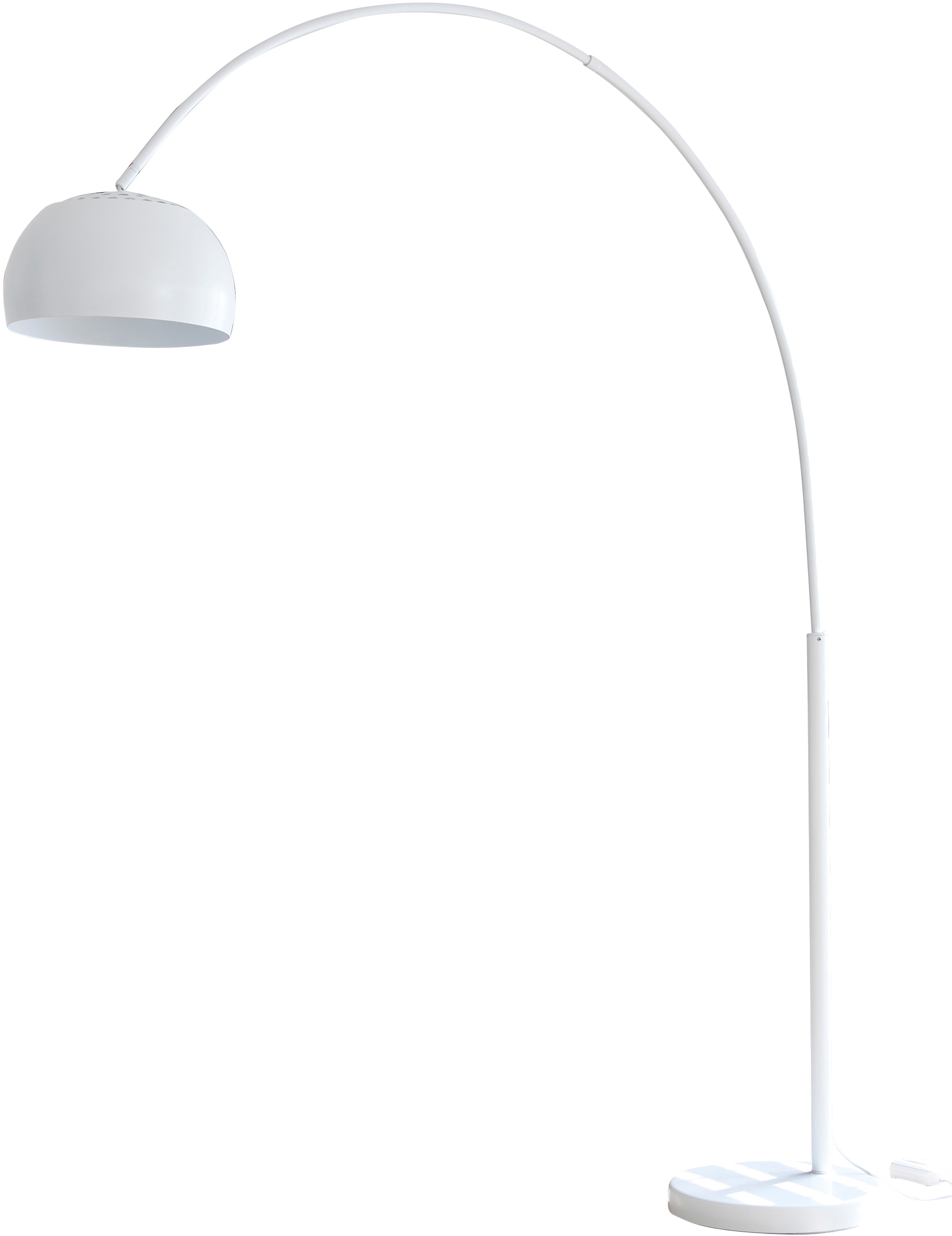 SALESFEVER Bogenlampe "Frieso", weiß, 1, Ø 33cm H: 195cm, 1 Stk., Leuchten, Dimmschalter, echter Marmorfuß
