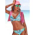 Triangel-Bikini VENICE BEACH Gr. 36, Cup A/B, grün (gestreift, türkis) Damen Bikini-Sets Ocean Blue