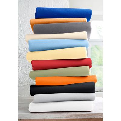 Spannbettlaken SCHLAFGUT "Mako-Jersey aus 100% Baumwolle, Bettlaken", grau (taupe), B:90-100cm L:190-200cm, Mako-Jersey, Obermaterial: 100% Baumwolle, Laken, für Matratzen bis 20 cm Höhe, in 90x200, 140x200 oder 180x200 cm Image