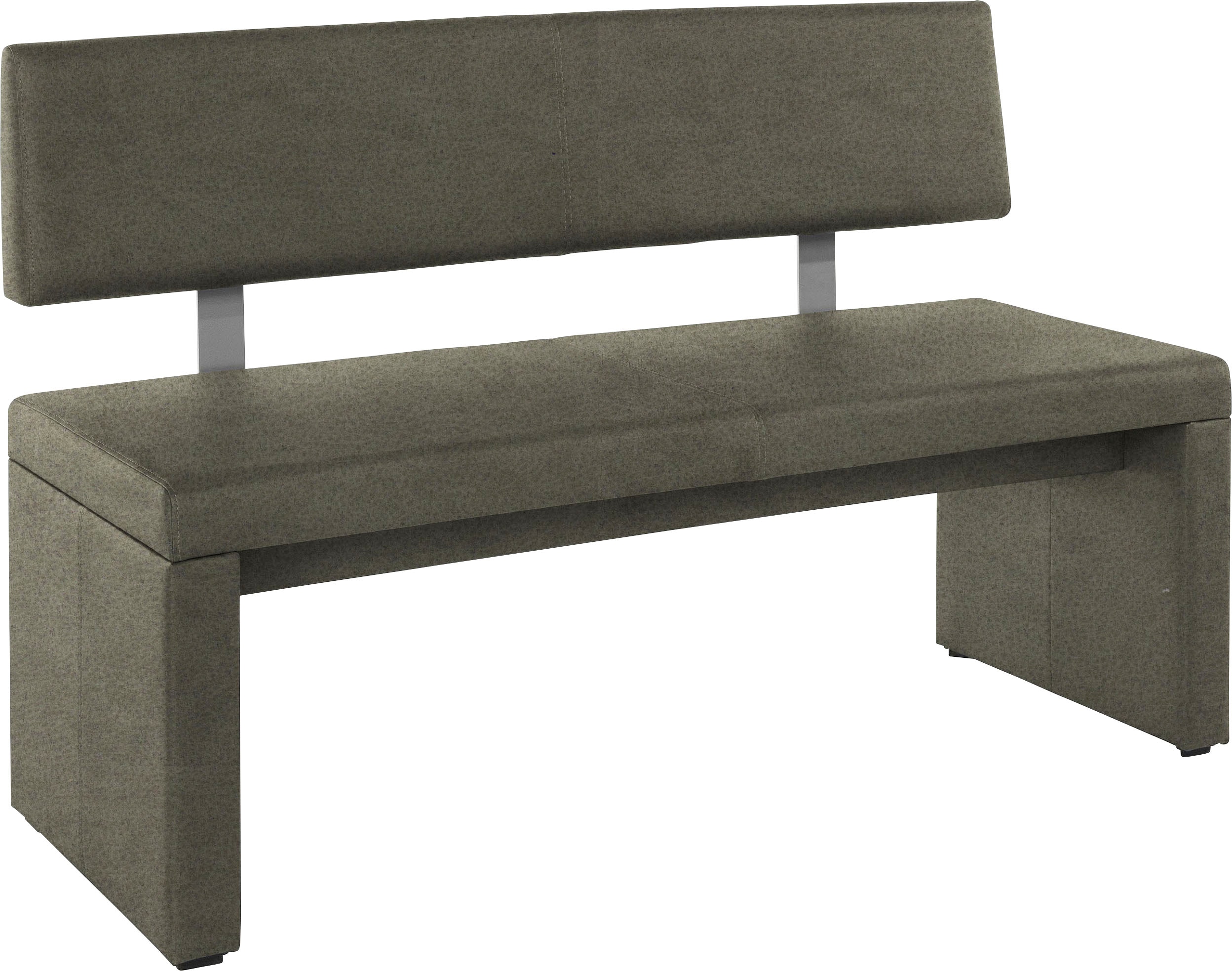 Sitzbank HOME AFFAIRE "Charissa", grün (khakifarben (arizona 4421), khakifarben (arizona 4421)), B:180cm H:90cm T:53cm, Holzwerkstoff, Massivholz, Sitzbänke, Essbank Polsterbank Sitzbank, mit Lehne, Breite 140, 160 oder 180 cm