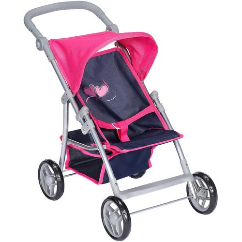 „Puppenbuggy KNORRTOYS „“Liba – Flying Hearts Blue““ Puppenwagen blau (flying hearts blue) Kinder Puppenwagen -trage“