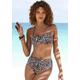 Highwaist-Bikini-Hose LASCANA "Lexa" Gr. 36, N-Gr, braun (braun, bedruckt) Damen Badehosen Ocean Blue