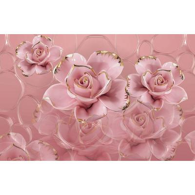 Fototapete PAPERMOON "Muster mit Blumen", bunt, B:4,50m L:2,80m, Vlies, Tapeten