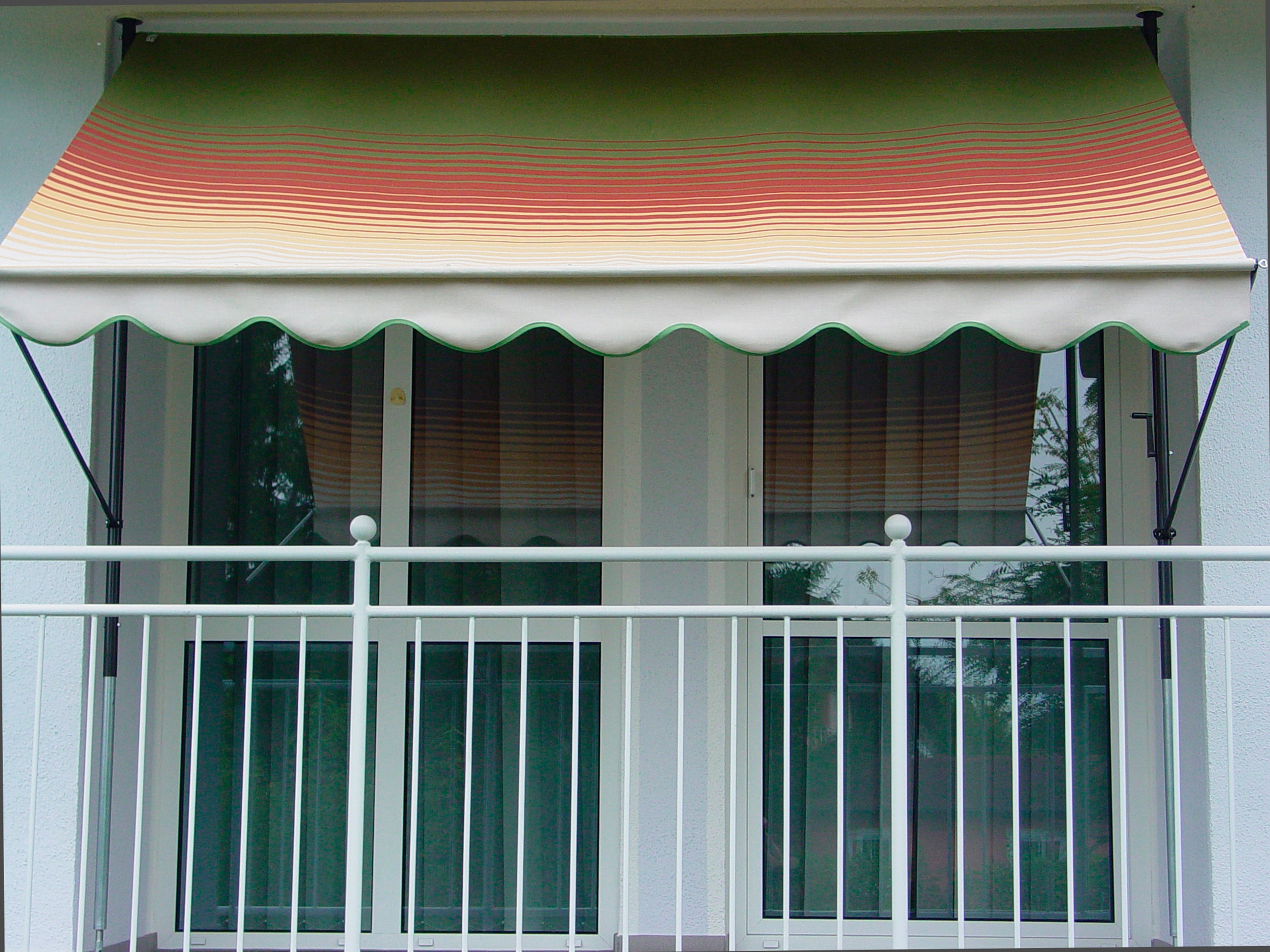 Klemmmarkise, bunt (grün, rot, gelb), B:400cm, Polyacryl, ANGERER FREIZEITMÖBEL, Markisen, grün/rot/gelb, Ausfall: 150 cm, versch. Breiten