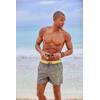 Badeshorts KANGAROOS "Adams", Herren, Gr. M (50), N-Gr, grau, Microfaser, kontrastfarbene Details, Badehosen, mit großem Logoschriftzug