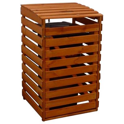 Mülltonnenbox PROMADINO, braun, B:67cm H:122cm T:90cm, Holzwerkstoff, Aufbewahrungsboxen, für 1x240 l aus Holz, BxTxH: 67x90x122 cm