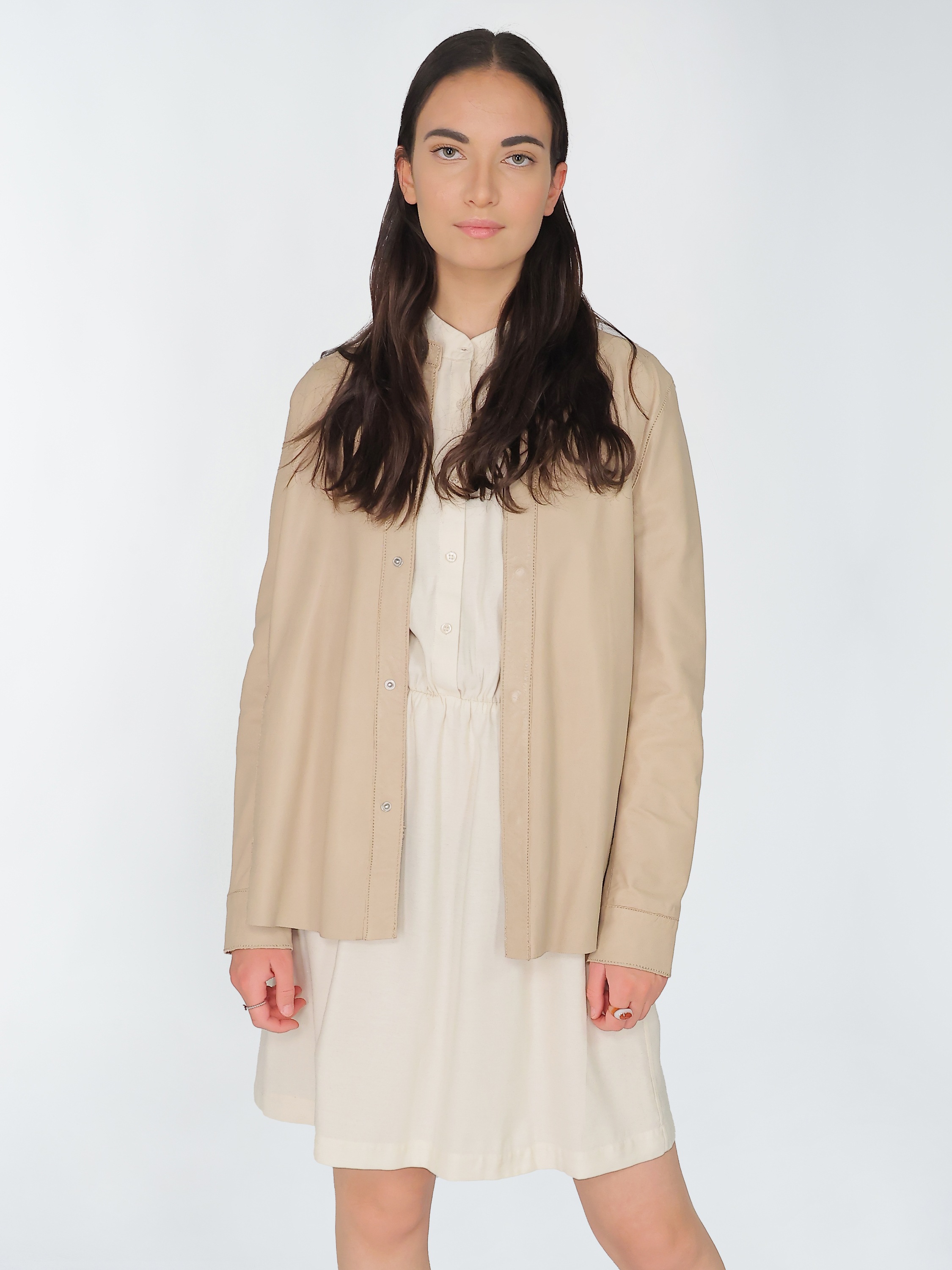 Lederjacke MAZE "42021102", Damen, Gr. M, beige (sand), Obermaterial: 100% Lammleder / Ärmelfutter: 100% Polyester, Jacken Image