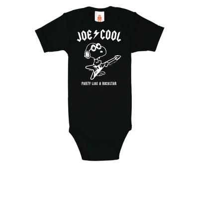 Body LOGOSHIRT Gr. 86, EURO-Größen, schwarz Baby Bodies im rockigen Snoopy-Design