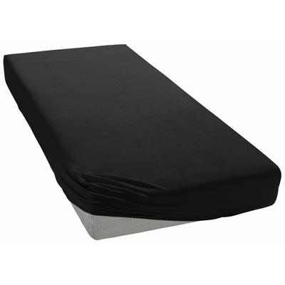 Spannbettlaken CURT BAUER "Jersey", schwarz, B:90-100cm L:200-220cm, Jersey, Obermaterial: 96% Baumwolle, 4% Elasthan, Laken, Uni Image