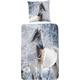 Kinderbettwäsche GOOD MORNING "White horse" Bettwäsche Gr. B/L: 135 cm x 200 cm (1 St.), B/L: 80 cm x 80 cm (1 St.), Flanell, bunt (multi) Bettwäsche 135x200 cm