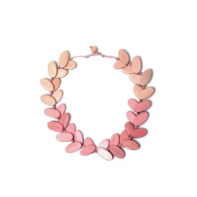 Kette mit Anhänger "Anke", Damen, Gr. one size, Holz, rosa, COLLEZIONE ALESSANDRO, Basic, Halsketten, mit flachen Holzperlen Image