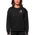 Women's Antigua Black Cleveland Browns Victory Crewneck Pullover Sweatshirt