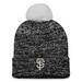 Women's Fanatics Branded Black/White San Francisco Giants Iconic Cuffed Knit Hat with Pom