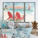 Design Art Coastal Chair Relax Beach II - Nautical & Coastal Framed Canvas Wall Art Set Of 3 Canvas, in Blue/Gray/Red | Wayfair FL30970-3P-BK