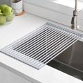 Kraus Kore Over the Sink Dish Rack Stainless Steel/Silicone in Gray | 0.375 H x 20.5 W x 12.75 D in | Wayfair KRM-10GR