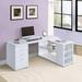 The Twillery Co.® Summerville L-Shape Writing Desk Wood in White | 29.5 H x 60 W x 47.25 D in | Wayfair C18C02962B0E4BEE96D1F01F437C83FB