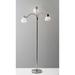 Wade Logan® Alexaundrea 69" Nickel Three Light Tree Floor Lamp Metal in Gray/White | 69 H x 30 W x 30 D in | Wayfair