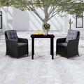 Winston Porter Patio Dining Set Outdoor Dining Set Table & Chair Set for Garden Glass/Wicker/Rattan in Black | 31.5 W x 31.5 D in | Wayfair