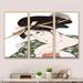 Red Barrel Studio® Japanese Ukiyo-E Woman - Mid-Century Modern Framed Canvas Wall Art Set Of 3 Canvas, Wood in White | 28 H x 36 W x 1 D in | Wayfair