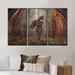 Trinx Raven Man In Forest - Novelty Framed Canvas Wall Art Set Of 3 Canvas, Wood in White | 20 H x 36 W x 1 D in | Wayfair