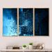 Orren Ellis Fractal 3D Blue Paint Splash - 3 Piece Floater Frame Graphic Art on Canvas Metal in Black/Blue | 32 H x 48 W x 1 D in | Wayfair