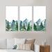 Loon Peak® Mountain Landscape w/ Fir Trees I - 3 Piece Floater Frame Painting on Canvas Canvas, Wood in White | 28 H x 36 W x 1 D in | Wayfair