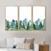 Loon Peak® Mountain Landscape w/ Fir Trees I - 3 Piece Floater Frame Painting on Canvas Canvas, Wood in White | 28 H x 36 W x 1 D in | Wayfair