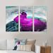 Dakota Fields Peacock w/ Bright Purple Plumage & Violet Tail - Traditional Framed Canvas Wall Art Set Of 3 Canvas, in White | Wayfair