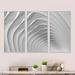 Orren Ellis Fractal Bulgy 3D Waves - Abstract Framed Canvas Wall Art Set of 3 Canvas, Wood in White | 28 H x 36 W x 1 D in | Wayfair