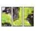 Everly Quinn Green & Black Luxury Abstract Fluid Art I - Modern Framed Canvas Wall Art Set Of 3 Metal in Black/Green | 32 H x 48 W x 1 D in | Wayfair