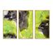 Everly Quinn Green & Black Luxury Abstract Fluid Art I - Modern Framed Canvas Wall Art Set Of 3 Metal in Black/Green | 32 H x 48 W x 1 D in | Wayfair