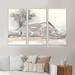 August Grove® Farmhouse Barn Grey III - Farmhouse Framed Canvas Wall Art Set Of 3 Metal in Gray | 32 H x 48 W x 1 D in | Wayfair