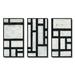 George Oliver Black & White Labyrinth Geometric - Mid-Century Modern Framed Canvas Wall Art Set Of 3 Metal in Black/Gray | Wayfair