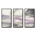 Wrought Studio™ Watercolor Minimal Purple Tones I - Farmhouse Framed Canvas Wall Art Set Of 3 Metal in Indigo | 32 H x 48 W x 1 D in | Wayfair