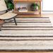 Brown/White 96 x 60 x 0.51 in Area Rug - Trent Austin Design® Grabowski Pafford Striped Handmade Area Rug in Brown/Beige | Wayfair