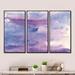 Wrought Studio™ Watercolor Purple Haze II - Modern & Contemporary Framed Canvas Wall Art Set Of 3 Metal in Blue/Indigo | Wayfair