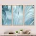 Wrought Studio™ Modern Water III - Modern & Contemporary Framed Canvas Wall Art Set Of 3 Metal in Blue | 32 H x 48 W x 1 D in | Wayfair