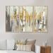 Millwood Pines Silver & Yellow Birch Forest - Farmhouse Framed Canvas Wall Art Set Of 3 Metal in Gray/Yellow | 32 H x 48 W x 1 D in | Wayfair