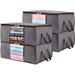 Rebrilliant Clothes Storage Bag, Foldable Storage Bins Closet Organizer w/ Reinforced Handle Sturdy Fab in Gray | 8 H x 14 W x 19 D in | Wayfair