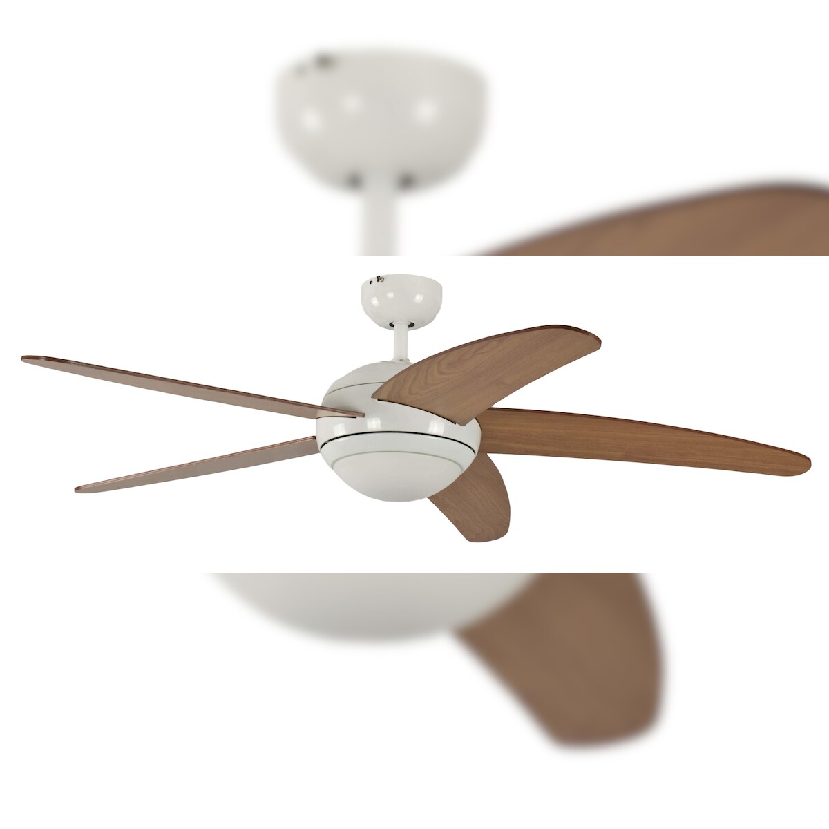 Pepeo Deckenventilator Melton Weiß / Ahorn mit Licht 132 Image