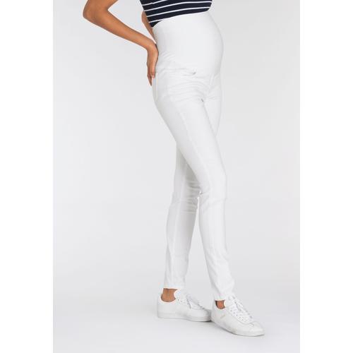 "Umstandsjeans NEUN MONATE ""Powered by Flashlights"" Gr. 40, N-Gr, weiß (white) Damen Jeans Umstandsjeans"