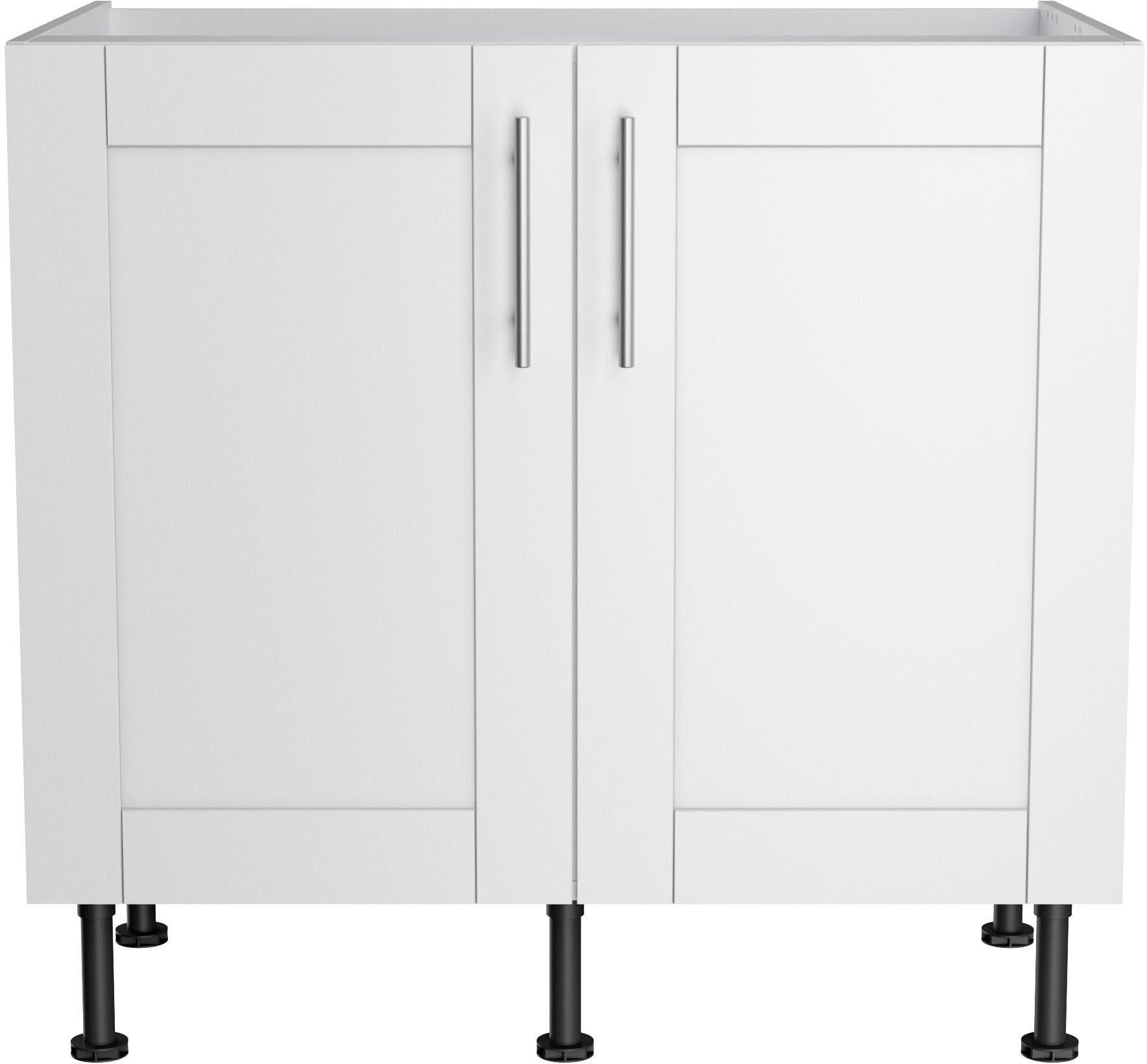Spülenschrank KOCHSTATION "KS-Ahus", weiß (weiß matt, weiß), B:90cm H:87cm T:58,4cm, Schränke, Spülenschrank, Breite 90 cm