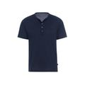 T-Shirt TRIGEMA "TRIGEMA mit Knopfleiste DELUXE Baumwolle" Gr. 4XL, blau (navy) Herren Shirts Sport