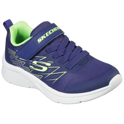 Sneaker SKECHERS "MICROSPEC", Kinder, Gr. 29, bunt (navy, limette), Textil, Synthetik, sportlich, Schuhe, mit Kontrastbesatz, Freizeitschuh, Halbschuh, Schnürschuh