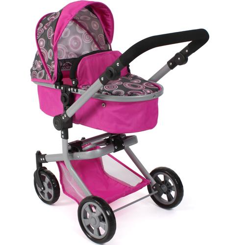"Kombi-Puppenwagen CHIC2000 ""Mika, Hot Pink"" Puppenwagen pink (hot pink) Kinder Puppenwagen -trage mit schwenkbaren Vorderrädern"