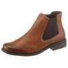 Chelseaboots RIEKER, Damen, Gr. 42, braun (cognac, used), Lederimitat, used, klassisch, Schuhe, Stiefelette, Boots, Blockabsatz, in klassischer Optik