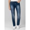 Slim-fit-Jeans TIMEZONE "Slim TahilaTZ Womenshape" Gr. 33, Länge 32, blau Damen Jeans 5-Pocket-Jeans Röhrenjeans