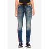 Slim-fit-Jeans CIPO & BAXX Gr. 26, Länge 34, blau Damen Jeans Röhrenjeans mit trendigen Seitenstreifen