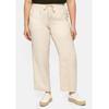 Schlupfhose SHEEGO "Große Größen", Damen, Gr. 46, Normalgrößen, beige (natur), Obermaterial: 55% Leinen, 45% Viskose, unifarben, casual, lang, Hosen, aus lockerem Leinen-Mix
