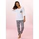 Pyjama VIVANCE DREAMS Gr. 56/58, schwarz-weiß (weiß, black) Damen Homewear-Sets Pyjamas